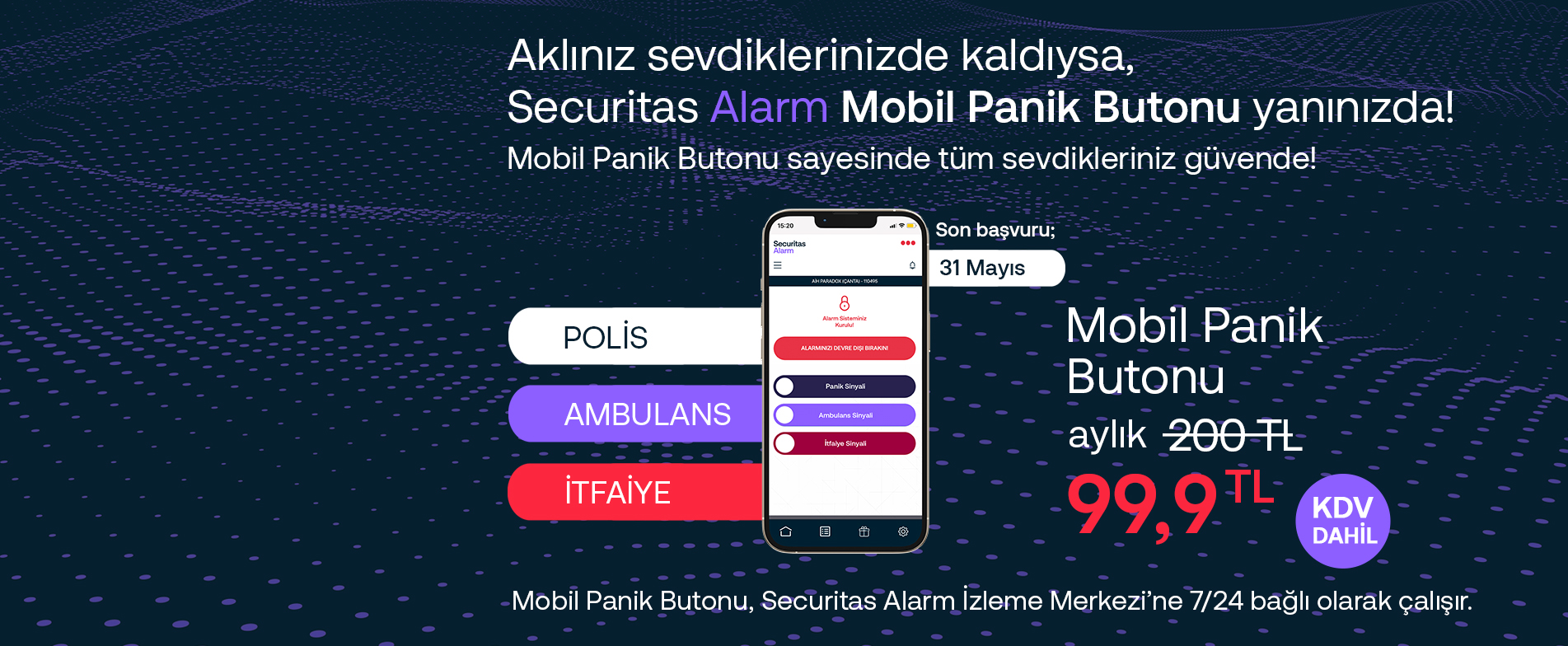 Mobil Panik Butonu 99,90 TL 